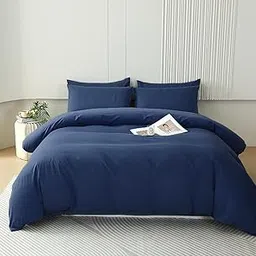Jumeey Navy Blue Comforter Set King Men Women Navy Bedding Sets Teens Solid Color Bedding Blankets Vintage Dark Color Quilts Comforters King Size-picture-63