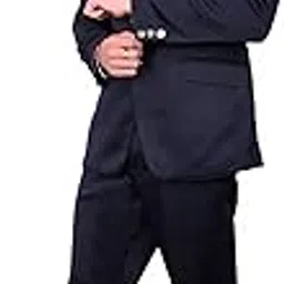 joley poley Men Polyester Viscose Blend Slim Regular Fit 2 Piece Set Coat Suit and Pant-picture-23