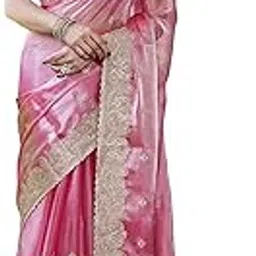 tth the textile hub Women's Traditional Embroidered Organza Saree || Saree for Wedding || Wedding Saree-picture-55