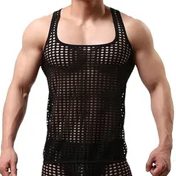 panteasy Men's Cut Out Soft Fabric Vest-picture-34