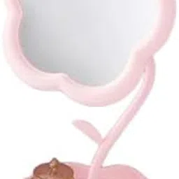 Mirror with Jewelry Tray - 7.5" Adjustable Makeup Mirror, Boho Home Decor for Dresser/Desk, Bridesmaid Gift & Aesthetic Decor (Pink)-picture-20