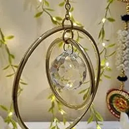 Vastu Shubharambh Suncatcher with Beautiful Brass Circles and a Crystal Ball to Activate Air Element, Movement, Speed, Mobility and Luck at Home/Office-picture-27