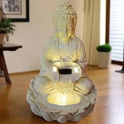 ALILA Meditating Buddha Statue Water Fountain for Home Living Room Decor Decoration Indoor Outdoor Gifting Items, 21inches/53cm-image-63