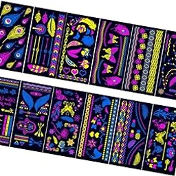 STYLEHEAVEN 12 Pieces Glow in The Dark Tattoos for Festivals Raves Birthday Parties Style B image 1