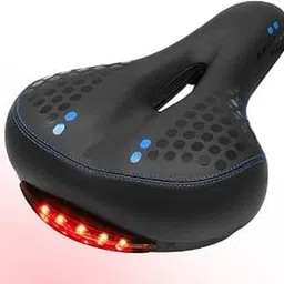 Alexvyan Extra Wide Silicon Memory Foam Bicycle Universal Fit Saddle Seat Replacement for Exercise or Road Bike (Wide Saddle with Light)-picture-22