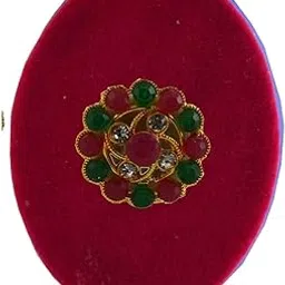 Handmade Fancy Stone stud Work Saree pin Brooch for Women Jewellery Latest Stylish Crystal Unisex Floral Shape Brooch for Women/Girls (sku-bro2643)-image-49