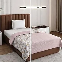 Monte Carlo Light Brown Printed Single Bed 136 TC Dohar (Width 150 CM, Length 220 CM) - 2-picture-11