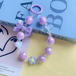 Nilzone Keychain Mobile Chain Beads Charm Hanging, Phone Pendant Wrist Bracelet Holder | Purse, Camera, Mobile Cover Charm Strap Smartphone Case for Girls Women (MB D-02)-image-17