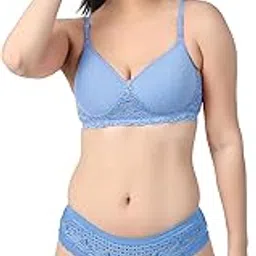 women vibes Bra Panty Set Lace Lightly Padded Full Coverage T-Shirts Non-Wired Bra for Girls Inside Pack of-picture-43