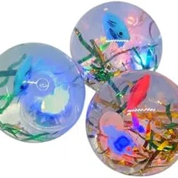 KF Enterprises Toys Bouncing led Light with Glitter Water Ball 65mm Novelty Jumping Flashing Color Changing Super Glitter Ball for Stress Anxiety Relief Autism Toy (Pack of 3)-picture-64
