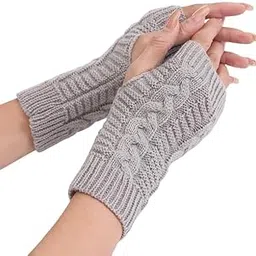 Arm Warmers Cute Knitted Fingerless Gloves for Women Winter Thumbhole Wrist Warmer Men Crochet Arm Warmers Hand Mittens Fancy Gloves and Skin Friendly For Unisex-image-72