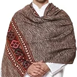 weavers villa Men's Kullu Border Woven Cashmilon Wool Gents Shawls, Muffler, Stoles for Men, 100cm x 200cm-picture-38