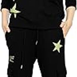 zeyo Women's Cotton Track Suit Star & Typography Printed Sweatshirt Co-ords Set 5826-picture-13