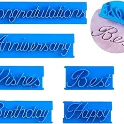 Jamboree!!! Cookie Fondant Stamper Biscuit Impression Cutter Cupcake Decorating Sugarcraft Cake Decoration Topper Happy Birthday Anniversary Best Wishes Letters Mold Fondant Letter Cutters 6PCS-picture-60