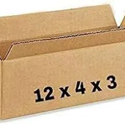 12 x 4 x 3 Corrugated Cardboard 3 Ply Box For Packing, Moving, Shipping, Gifting Multi Propose Use image 1