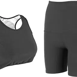 SAZ DEKOR Women Sauna Suits Jogger Legging Sweatpants Weight Loss Shorts L-image-23