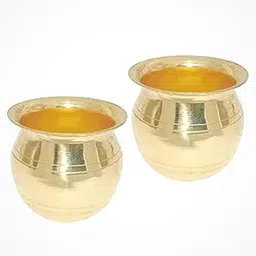 KAPER Brass Kalash Set of 2 for Pooja and Mandir Decoration Small Lota Puja Articles (2.5 Inches)-picture-29