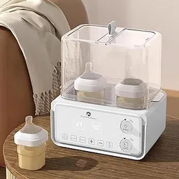 StarAndDaisy Sterilizer for Feeding Bottles / 6 in 1 Baby Bottle Warmer for Baby Food/ Baby Sterilizer / Warmer Machine with 24-Hour Smart Thermostat, Acutomatic Power off Protaction, Defrost Feature, Smart Touchscreen Display - ( White )-picture-33