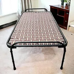 Malik Enterprises Iron Folding Bed, Single Size 182x75x45 cm, Multicolor Nylon Weave, Round Frame, 150 kg Capacity, Adult Size Portable Rollaway Bed with Painted Finish-picture-35