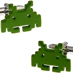 the tie hub Pixel Green Crab Brass Cufflinks For Men Gaming Nautical Theme-picture-16