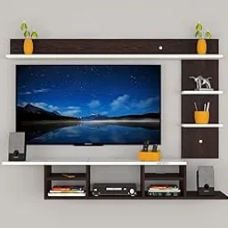 MACWUD Conor Wooden TV Entertainment Unit/Wall Set Top Box Shelf Stand/TV Cabinet for Wall/Set Top Box Holder for Home/Living Room - Wenge/White (Ideal up to 50 to 55") Tv Screen-image-117