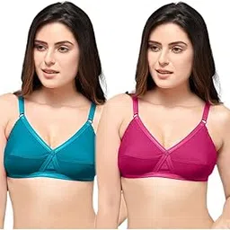 naidu hall Bra for Women | Non-Padded | Non-Wired | Cotton Bra for Women Daily use | Everyday Bra for Women | Criss-Cross Neck Line | Full Coverage Bra for Women Combo Pack-picture-10