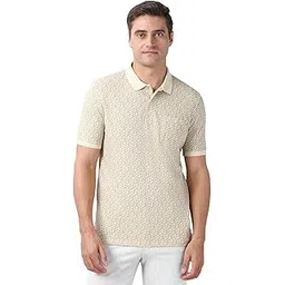 peter england Men's Cotton-Polyester Floral Polo Shirt | Casual Wear | Comfortable & Stylish-picture-45