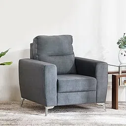 Home Centre 1 Seater Helios Vive Fabric Sofa| Fabric Sofa| (Grey) |1 Year Warranty-picture-13