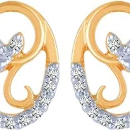 p.c. chandra jewellers 18k (750) Yellow Gold and Diamond Stud Earrings for Women-picture-30
