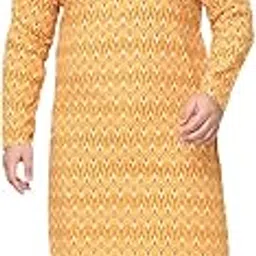 sojanya PLUS (Since 1958) Men's Cotton Printed Kurta and White Pyjama Set-picture-37