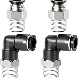 Tailonz Pneumatic Elbow and Straight Combination 5/32 Inch Tube OD x 1/8 Inch NPT Thread Push to Connect Fittings PC-5/32-N1+PL-5/32-N1(Pack of 4)-image-97