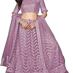 lymi label Lehenga Choli For Women - Net Sequence Embroidered Semi-Stitched Lehenga Choli With Dupatta-picture-44