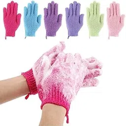 Rubyface Double Sided Exfoliating Gloves Body Scrubber Scrubbing Glove Bath Mitts Scrubs for Shower, Body Spa Massage Dead Skin Cell Remover, for Men,Women and Children (multicoloured, 1 Pairs gloves)-picture-12