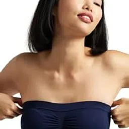 munns & mars Women's Wirefree Seamless Non-Padded Polyamide Elastane Stretch Full Coverage Bandeau Bra with Detachable Transparent Strap-picture-34