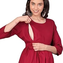 printbarn Women's Maternity Kurti for Feeding Zippers-picture-12