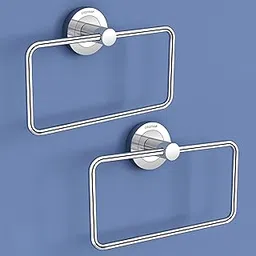 Plantex Stainless Steel Towel Ring for Bathroom/Wash Basin/Napkin-Towel Hanger/Bathroom Accessories (Chrome-Rectangular) - Pack of 2-picture-40