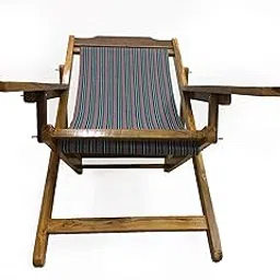 Handmade Teak Wood Relaxing Comfortable Easy Chair& Portable Folding Chair with arm Rest Suitable for Old Age People Suitable to Balcony Living Room Garden varanda Bedroom-picture-25