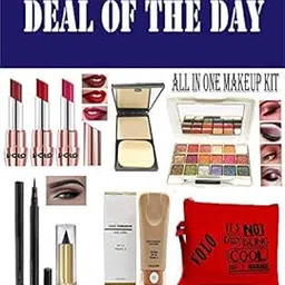 volo All In One Makeup Kit (3 Pcs Red, Pink, Mahroon Lipsticks,1 Eye Shadow, 1 Foundation,1 Eyeliner, 1 Compact, 1 Kajal, 1 Lip Liner 1 Pouch) Set of 10 Pcs (pink)-picture-32