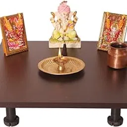 Mahaakaay Big God Pooja Chowki Decorative 18X18 Inch Stool Foldable for Festival (Flowery Wenge)-picture-44