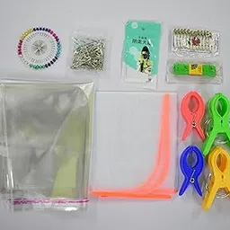 Saree Pre-Pleating Kit with 9 Items | 5-inch and 4-inch Clip 2 pcs, Ironing Mat 1, Ball-Headed Pins (Size 3), InchTape, Saree Cover 5, Safety pin 50 pcs, Cloth Tape 1, and Pearl Pin 40 nos-image-35