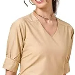 style quotient Women Solid Maroon Polycotton Formal Top-picture-41