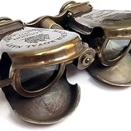 Shaan mfg Vintage Antique 1917 Brass Travelling Telescope Binoculars, Vintage Item, Nautical Brass Binocular Powerful Lances-picture-11