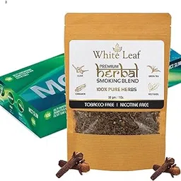White Leaf Premium Herbal Mixture Smoking Blend 100% Tobacco & Nicotine Free 30 gram - Organic Ayurvedic Herbs Mixed(Herbal Smokes - No nicotine/No Tobacco) and Empty Mint Cigarette Tubes Box Of 100 Pcs-picture-28