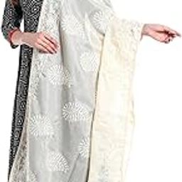 dupatta bazaar Women's Embroidered Ivory Cotton Kota Doria dupatta.-picture-7
