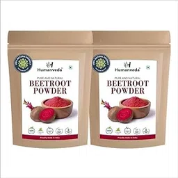 Humanveda Natural Beetroot Powder 100g x 2=200gm| Beta Vulgaris | Chukandar | For Hair, face & Healthy Heart, Pre Workout Supplement,-image-0