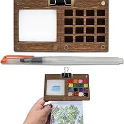 The Crafthives Watercolor Paint Set - 16 Color Mini Travel Palette with Brush, Compact Gouache & Watercolour Kit for Artists/Kids, Portable Painting Set for Home/School/Outdoor Use, Multi-picture-34