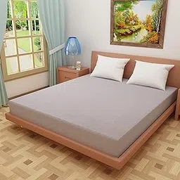 DREAM CARE Water Proof Terry Cloth Fitted Mattress Protector 78x72 Inch for Double Bed King Size with Elastic Strap | Water Resistant Ultra Soft Mattress Cover | Hypoallergenic Bed Cover (Grey)-picture-15
