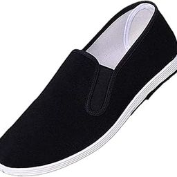 merishopp Chinese Traditional Kung Fu Martial Arts Tai Chi Slipper Shoes Black 42-picture-23