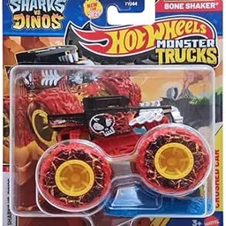 Hot Wheels Team Dino Bone Shaker Monster Trucks 2025 1:64 Scale Diecast Truck with Crushable Car 3+ Ages, Multicolor-picture-41