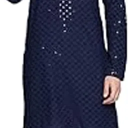 jompers Chikankari Embroidered and Sequence Kurta Churidar Set for Men.-picture-40